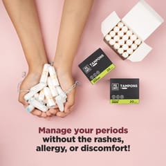 Pee Safe Viscose Tampons For Periods | Super Flow | Highly Absorbent | Ultra Soft | Rash Free | Stain Free Experience | Fragrance Free | FDA Approved | Pack Of 20