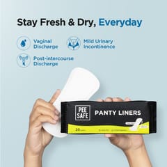Pee Safe Panty Liners For Women Daily Use | Cottony Soft Surface | 155Mm Optimum Coverage | Curved Shape For Extra Comfort | Keeps You Fresh And Dry All Day Long | Pack Of 40 Liners