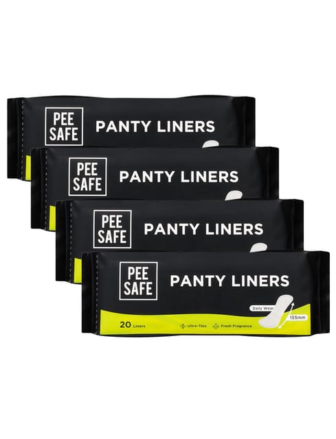 Pee Safe Panty Liners For Women Daily Use | Cottony Soft Surface | 155Mm Optimum Coverage | Curved Shape For Extra Comfort | Keeps You Fresh And Dry All Day Long | Pack Of 80 Liners