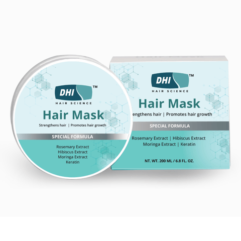 DHI Hair Mask with Moringa, Hibiscus, Shea Butter & Rosemary | Strengthens & Promotes Hair Growth| For Hair Fall | Suitable For All Hair Types | Smoothening for Men & Women | 200 ml