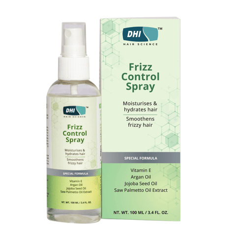 DHI Frizz Control Spray | Moisturizes & Hydrates Hair | Anti-Frizz Hair Spray for Dry & Frizzy Hair | Sulphate-Free, Paraben-Free | For Men Women |100 ml